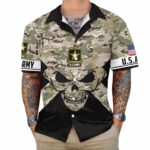 Veteran Camo Skull US Army Hawaiian Shirt