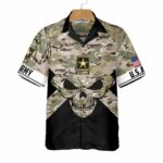 Veteran Camo Skull US Army Hawaiian Shirt Front