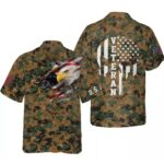 Veteran Proud US Marine Camouflage Hawaiian Shirt