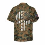 Veteran Proud US Marine Camouflage Hawaiian Shirt Back