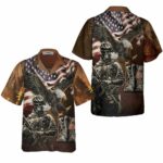 Veteran US Flag Eagle Proud Veteran Hawaiian Shirt