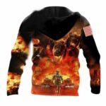 Veteran US Marine Corps Veteran Devil Dog Tank Solder All Over Print Hoodie Back