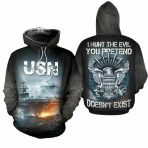 Veteran USN Hunt The Evil You Pretend Not Exist All Over Print Hoodie