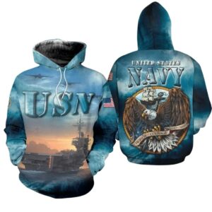 Veteran USN Navy Honor Courage All Over Print Hoodie