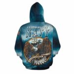 Veteran USN Navy Honor Courage All Over Print Hoodie Back