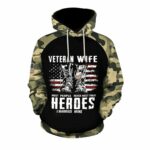 Veteran Wife Most People Never Meet Their Heroes I Married Mine Camo All Over Print Hoodie Front