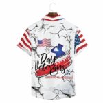 Veteran's Day Honoring All who Served American Flag and Soldier Salute Hawaiian Shirt Back