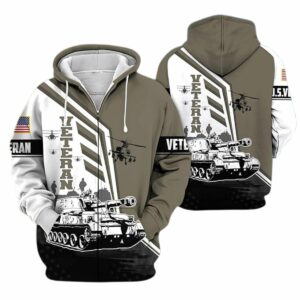 Veterans Day US Flag Armed Forces Day White And Brown Pattern All Over Print Hoodie