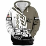 Veterans Day US Flag Armed Forces Day White And Brown Pattern All Over Print Hoodie Front 1