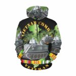 Vietnam Combat Veteran W APC Ambush All Over Print Hoodie Front 1