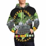 Vietnam Combat Veteran W APC Ambush All Over Print Hoodie Front