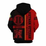 Vietnam Veterans Proudly Served Black And Red Patter Veteran Day All Over Print Hoodie Back