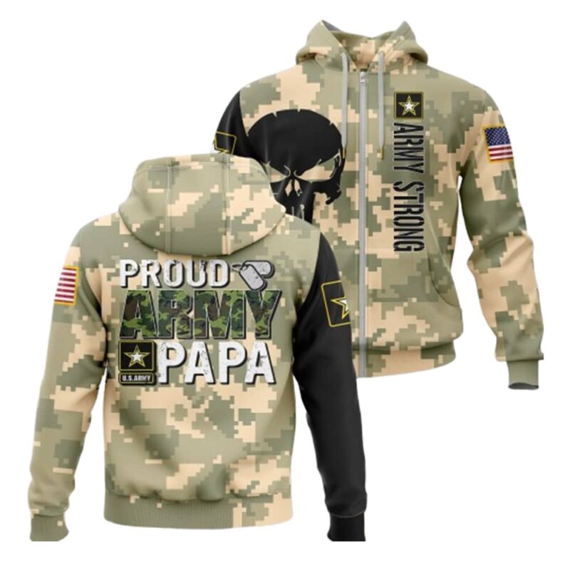 Washington Army National Guard Proud Us Army Papa Army All Over Print Hoodie