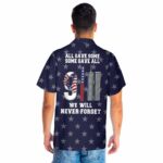 We Will Never Forget Patriot Day American Flag 911 Memorial Hawaiian Shirt Back 1